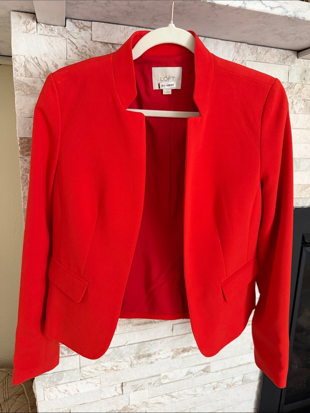 LOFT Red Open-Neck Tailored Blazer